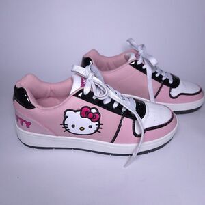 Hello‎ Kitty Sneakers Tennis Shoes Sanrio Pink Black Womens Size 8 Teens Girls